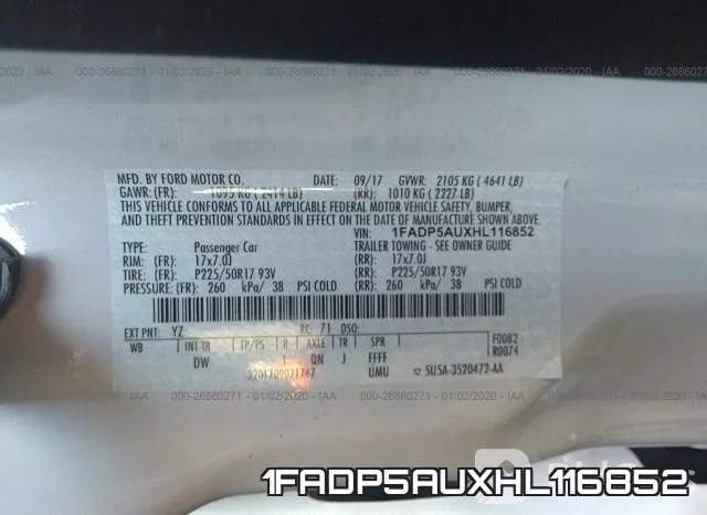 1FADP5AUXHL116852 фото 10