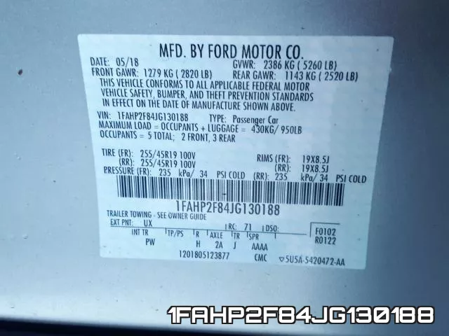 1FAHP2F84JG130188 фото 2