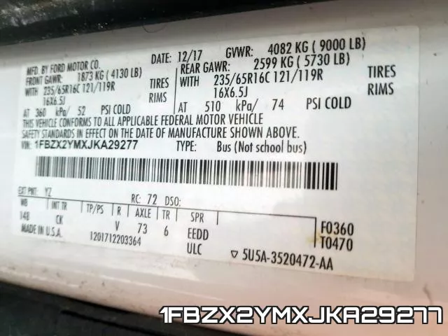 1FBZX2YMXJKA29277 фото 2