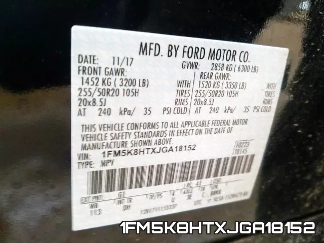 1FM5K8HTXJGA18152 фото 2