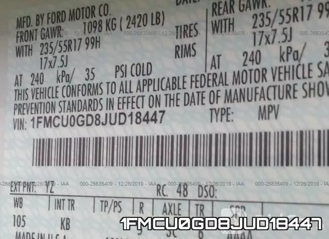 1FMCU0GD8JUD18447 фото 10
