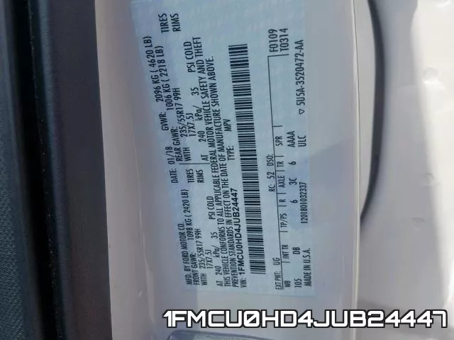 1FMCU0HD4JUB24447 фото 2