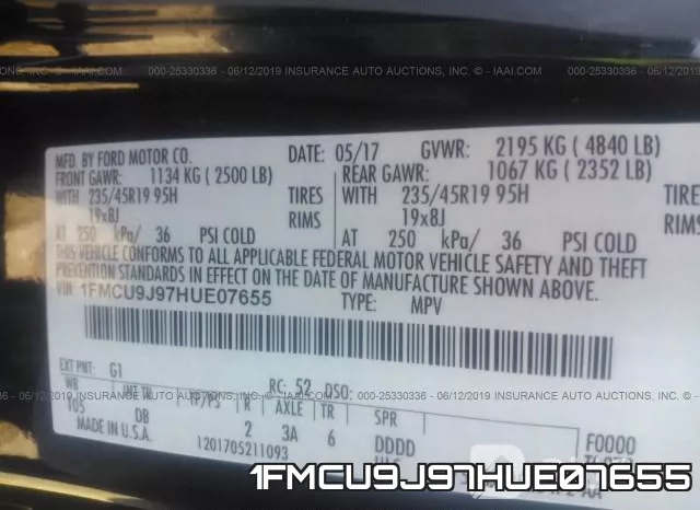 1FMCU9J97HUE07655 фото 10