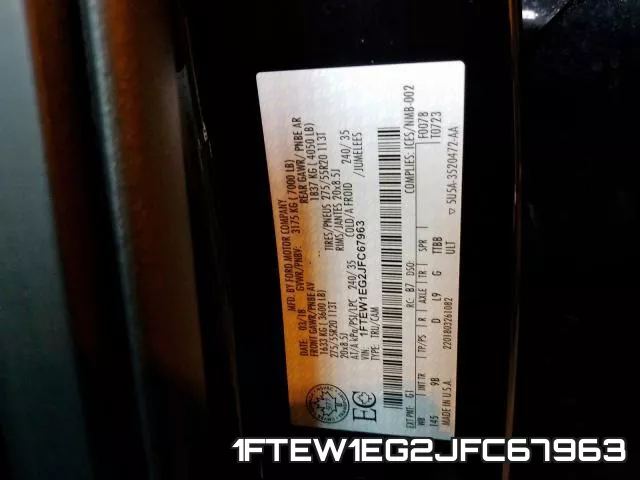 1FTEW1EG2JFC67963 фото 2