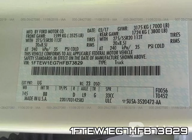 1FTEW1EG7HFB73829 фото 10