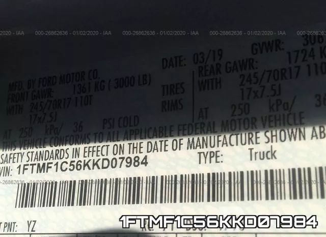 1FTMF1C56KKD07984 фото 10