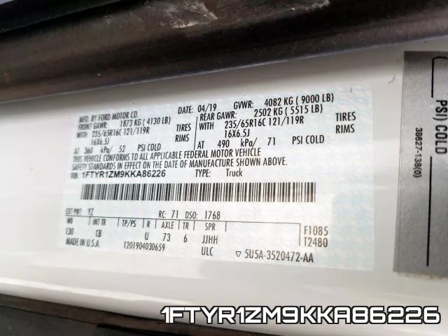 1FTYR1ZM9KKA86226 фото 2