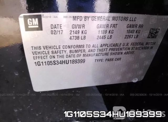 1G1105S34HU189399 фото 10