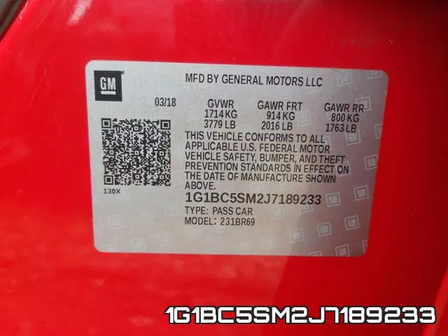 1G1BC5SM2J7189233 фото 2