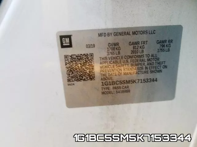1G1BC5SM5K7153344 фото 2