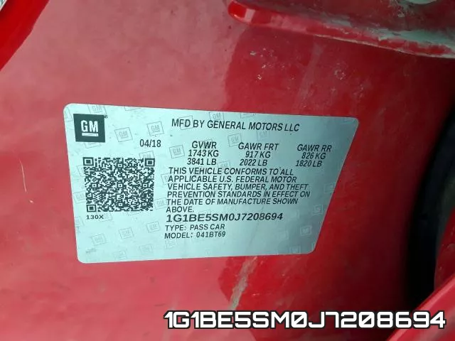 1G1BE5SM0J7208694 фото 2