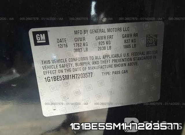 1G1BE5SM1H7203577 фото 10