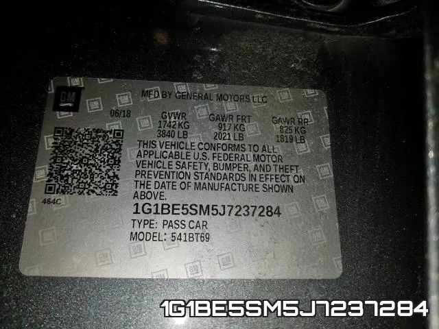 1G1BE5SM5J7237284 фото 2