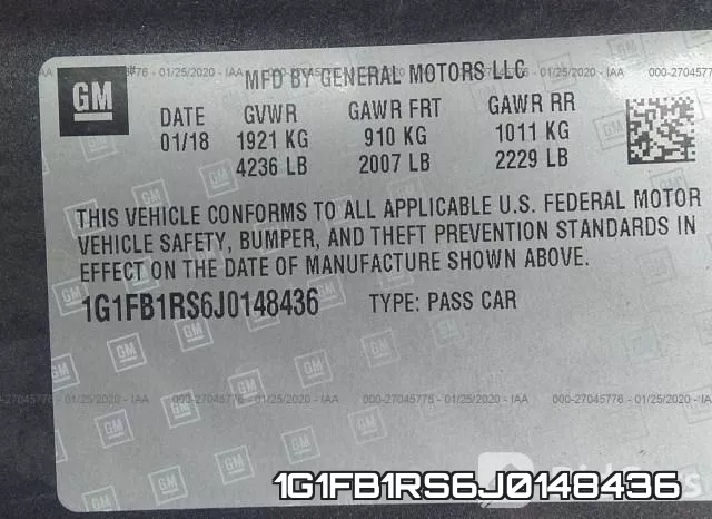 1G1FB1RS6J0148436 фото 10
