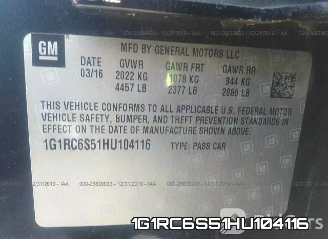 1G1RC6S51HU104116 фото 10