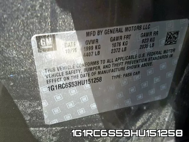 1G1RC6S53HU151258 фото 2