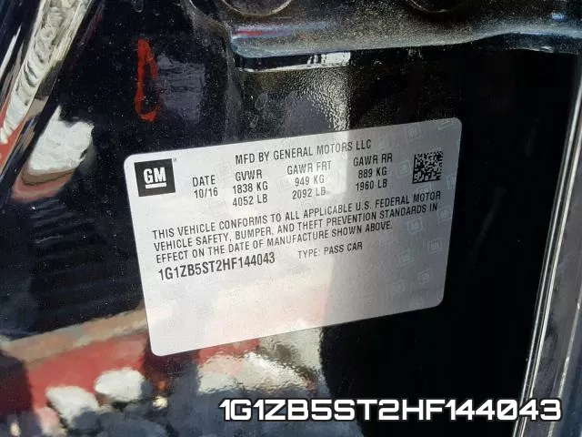1G1ZB5ST2HF144043 фото 2
