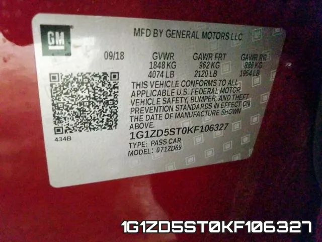 1G1ZD5ST0KF106327 фото 2