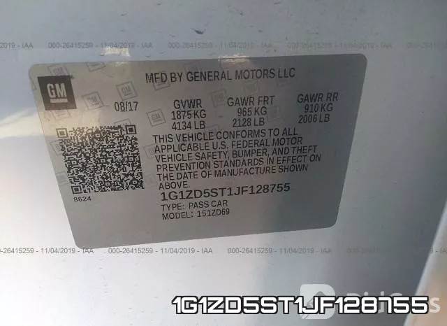 1G1ZD5ST1JF128755 фото 10