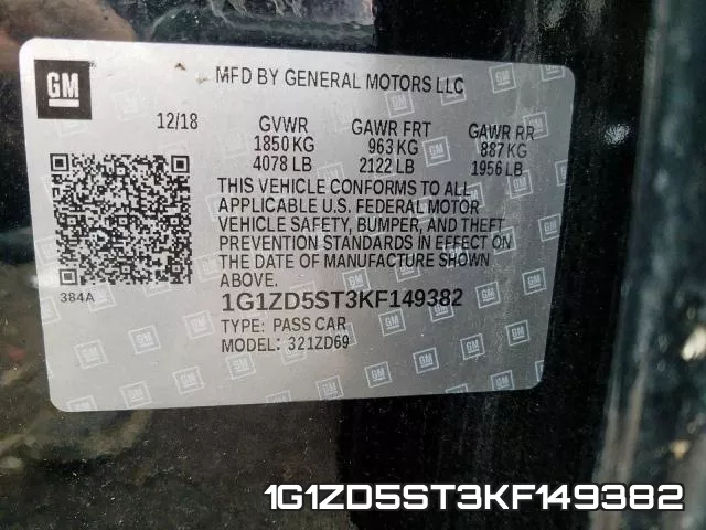 1G1ZD5ST3KF149382 фото 2