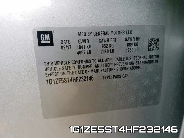 1G1ZE5ST4HF232146 фото 2