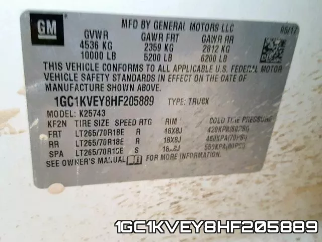 1GC1KVEY8HF205889 фото 2