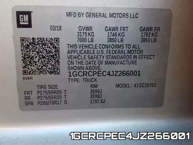1GCRCPEC4JZ266001 фото 2