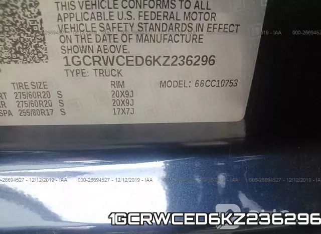 1GCRWCED6KZ236296 фото 10