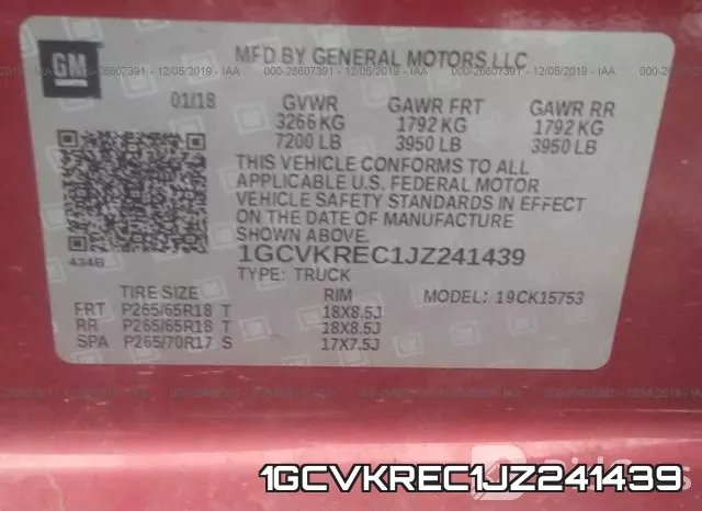 1GCVKREC1JZ241439 фото 10
