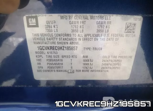 1GCVKREC9HZ185857 фото 10