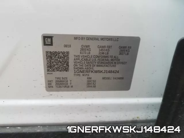 1GNERFKWSKJ148424 фото 2