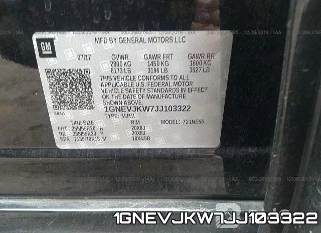 1GNEVJKW7JJ103322 фото 10