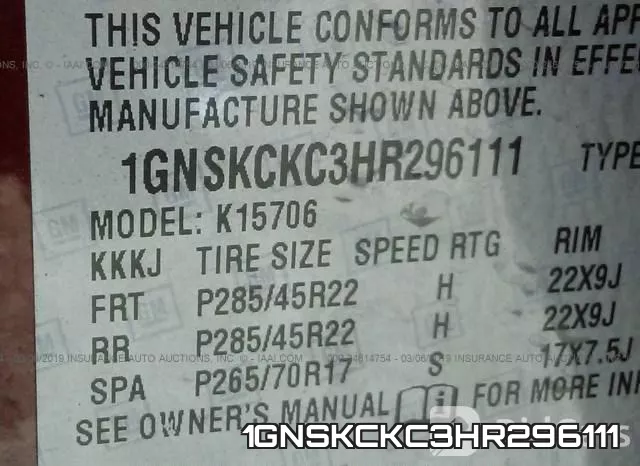 1GNSKCKC3HR296111 фото 10