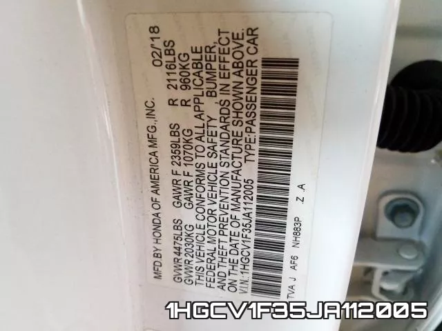 1HGCV1F35JA112005 фото 2