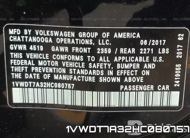 1VWDT7A32HC080757 фото 10