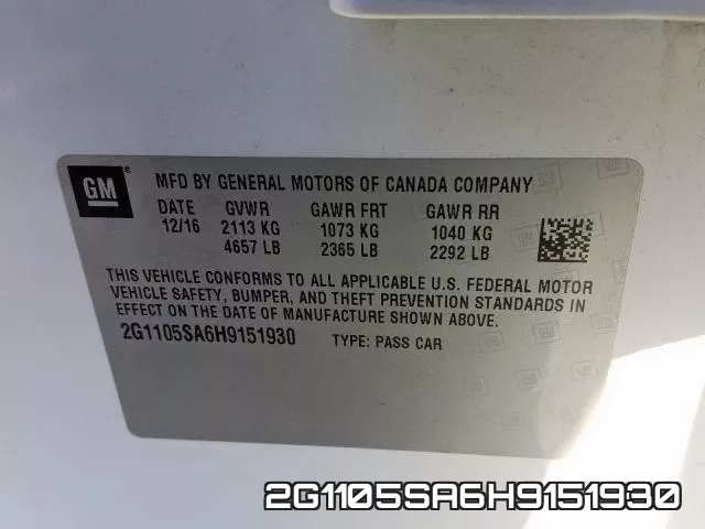 2G1105SA6H9151930 фото 2