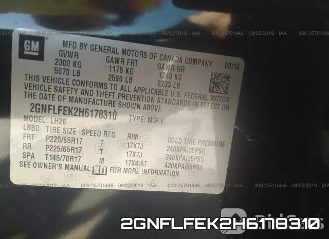 2GNFLFEK2H6178310 фото 10