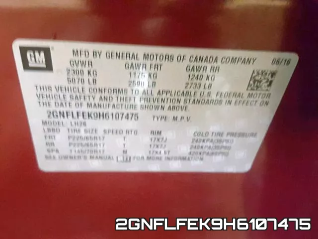 2GNFLFEK9H6107475 фото 2