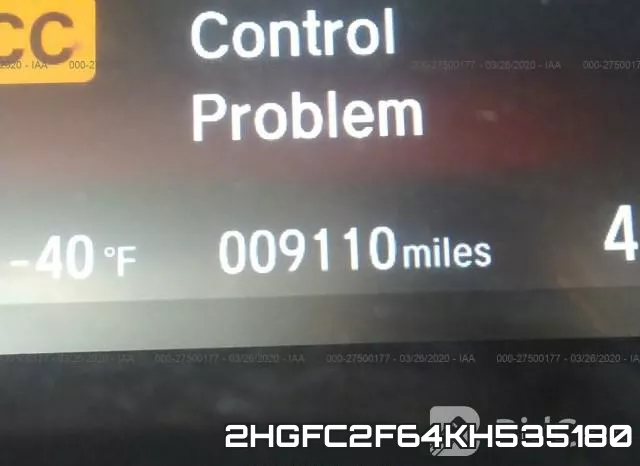 2HGFC2F64KH535180 фото 8