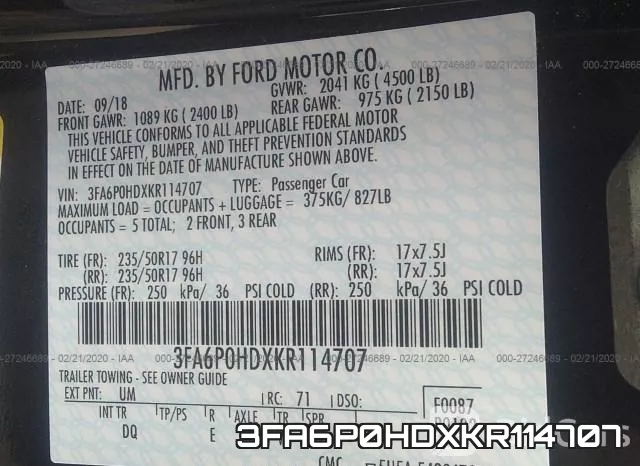 3FA6P0HDXKR114707 фото 10