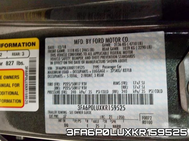 3FA6P0LUXKR159525 фото 2