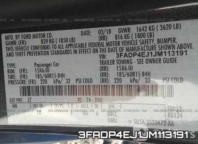 3FADP4EJ1JM113191 фото 10