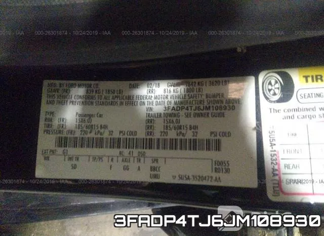 3FADP4TJ6JM108930 фото 10