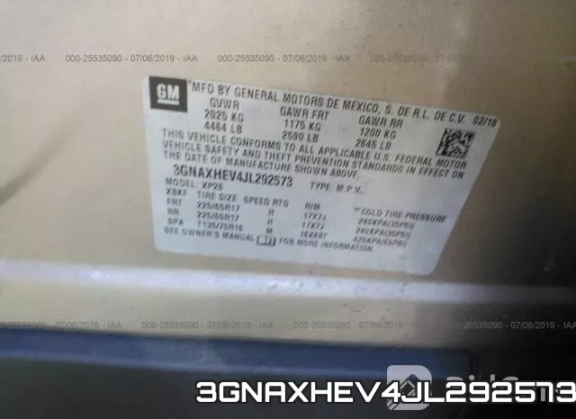 3GNAXHEV4JL292573 фото 10