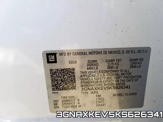 3GNAXKEV5KS626341 фото 2