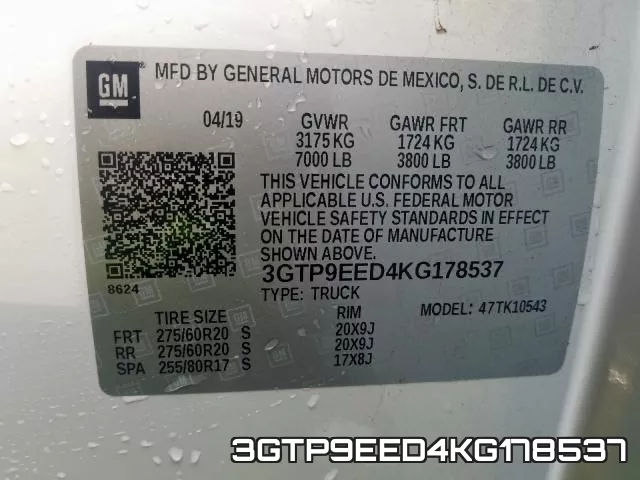 3GTP9EED4KG178537 фото 2
