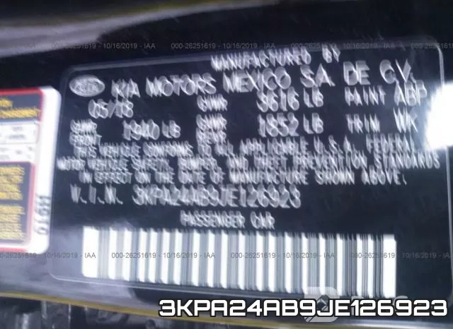 3KPA24AB9JE126923 фото 10