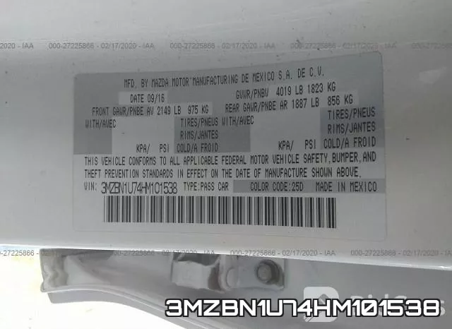 3MZBN1U74HM101538 фото 10
