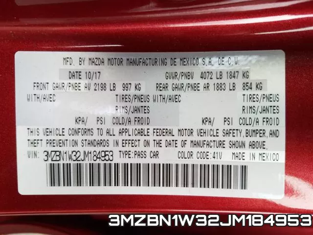 3MZBN1W32JM184953 фото 2