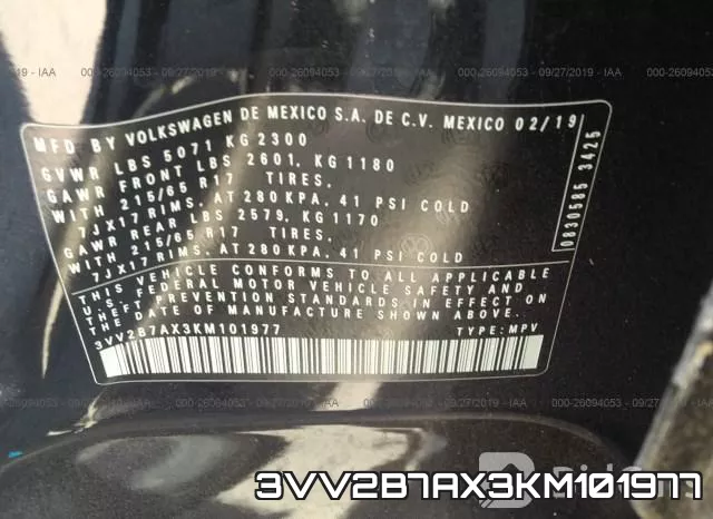 3VV2B7AX3KM101977 фото 10